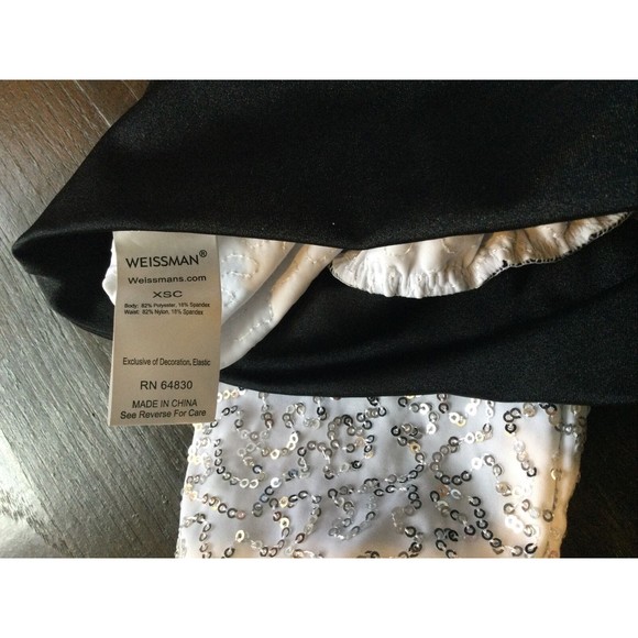 WEISSMAN GIRLS Rainbow Sequin Rainbow Top Shirt Sparkle Dance XSC - Picture 2 of 3